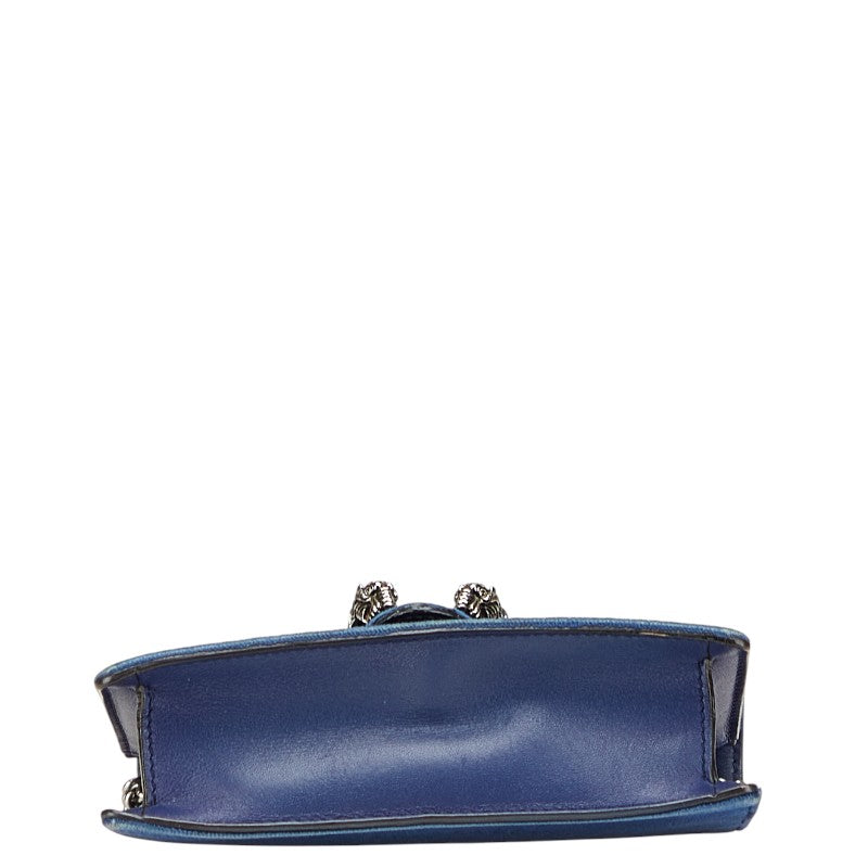 グッチ ディオニュソス チェーン 斜め掛け ショルダーバッグ 476432 ブルー ベロア レディース GUCCI 【中古】