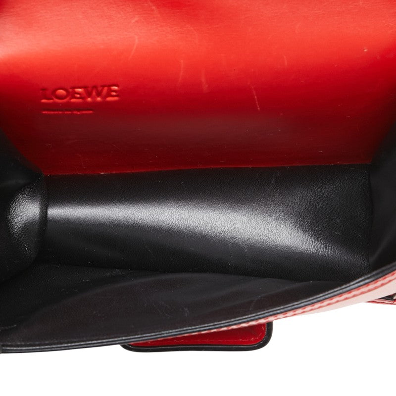 ロエベ バルセロナ 斜め掛け ショルダーバッグ レッド レザー レディース LOEWE 【中古】