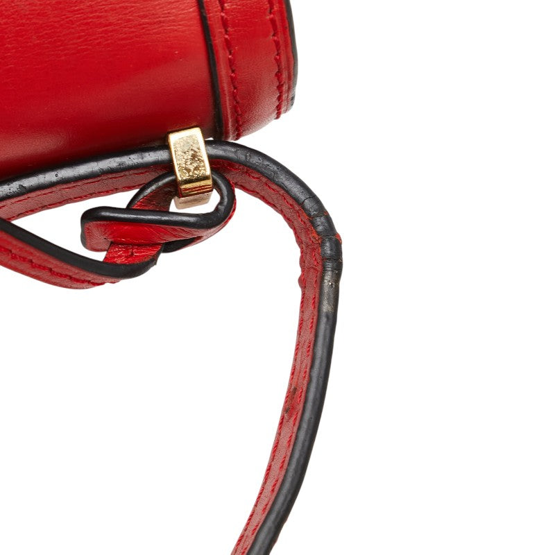 ロエベ バルセロナ 斜め掛け ショルダーバッグ レッド レザー レディース LOEWE 【中古】