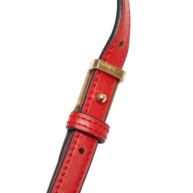 ロエベ バルセロナ 斜め掛け ショルダーバッグ レッド レザー レディース LOEWE 【中古】