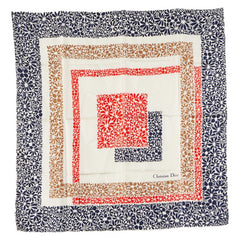 ディオール フラワー 花 モチーフ スカーフ アイボリー マルチカラー シルク レディース Dior 【中古】