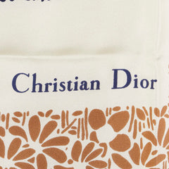 ディオール フラワー 花 モチーフ スカーフ アイボリー マルチカラー シルク レディース Dior 【中古】