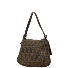 フェンディ ズッカ マンマバケット ハンドバッグ ショルダーバッグ 26325 ブラウン ウール レザー レディース FENDI 【中古】