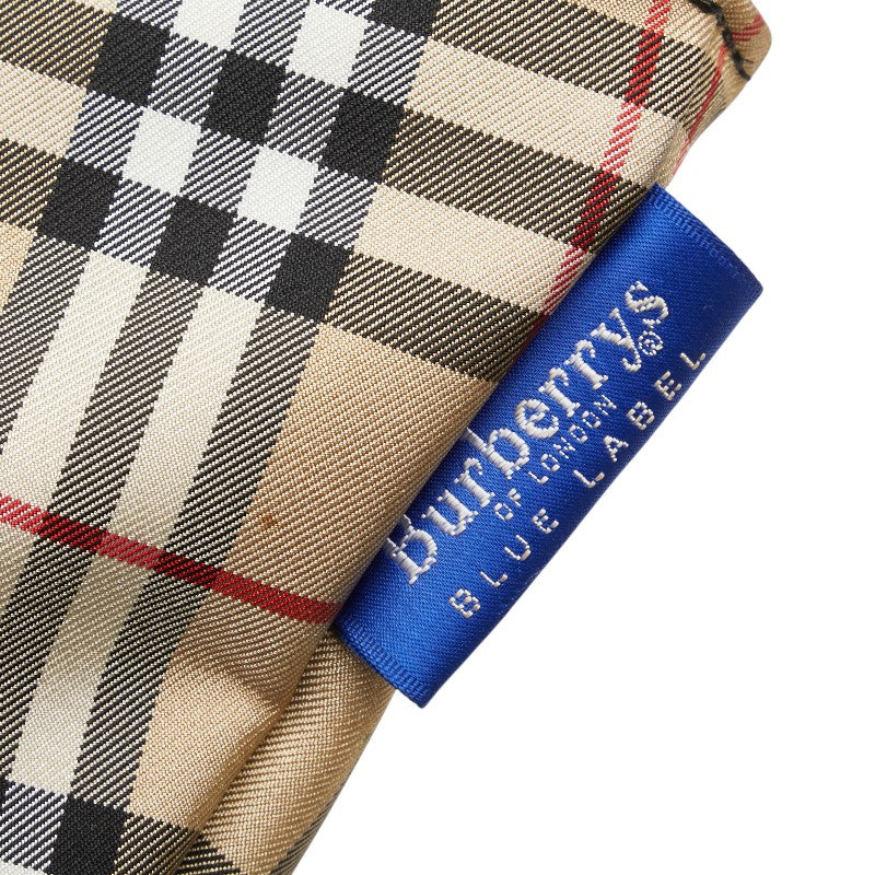 バーバリー ノバチェック ハンドバッグ ベージュ マルチカラー ナイロン レザー レディース BURBERRY 【中古】