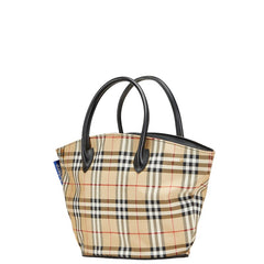 バーバリー ノバチェック ハンドバッグ ベージュ マルチカラー ナイロン レザー レディース BURBERRY 【中古】