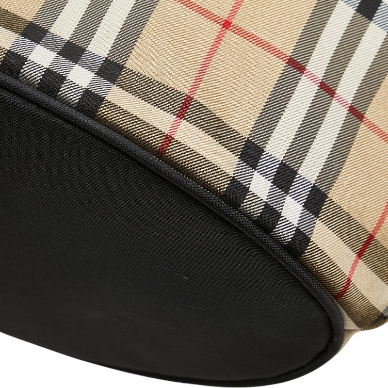 バーバリー ノバチェック ハンドバッグ ベージュ マルチカラー ナイロン レザー レディース BURBERRY 【中古】