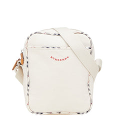 バーバリー ノバチェック ショルダーバッグ アイボリー キャンバス レディース BURBERRY 【中古】