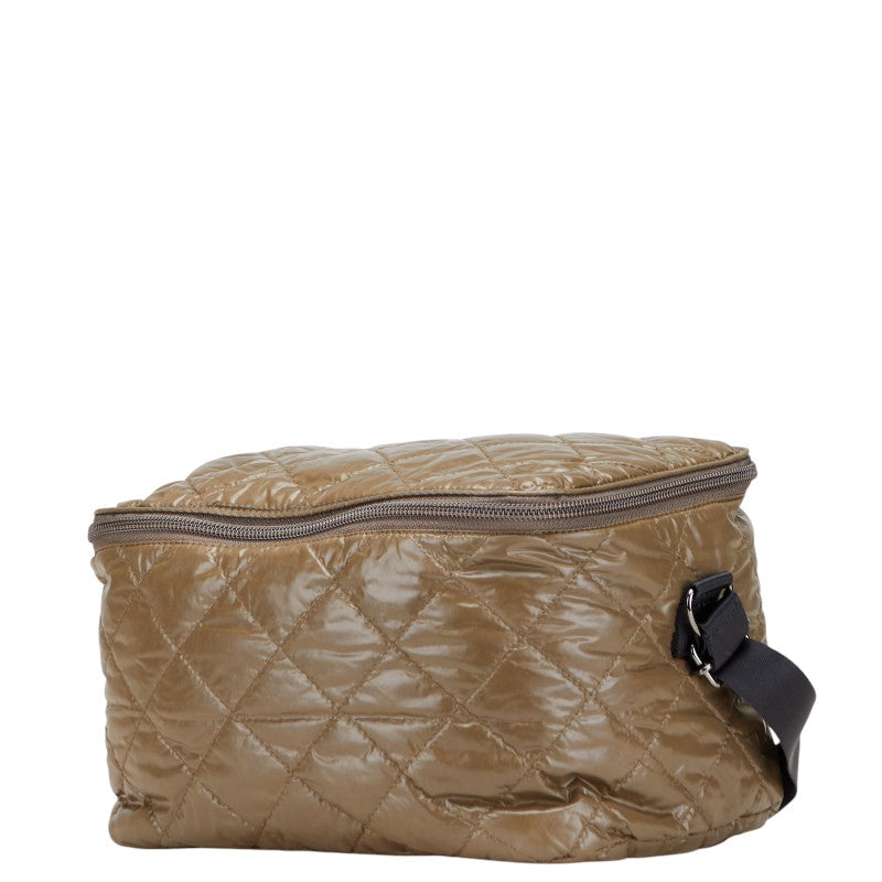 バーバリー ロゴプレート ショルダーバッグ カーキ ブラック ナイロン レディース BURBERRY 【中古】