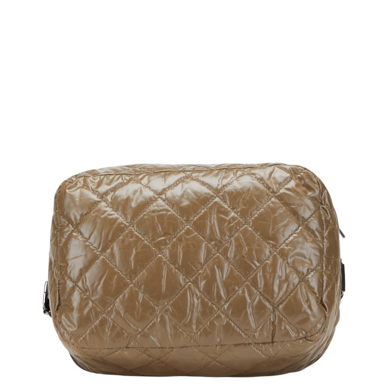 バーバリー ロゴプレート ショルダーバッグ カーキ ブラック ナイロン レディース BURBERRY 【中古】