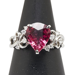 Pt900 プラチナ ルベライト2.43ct ダイヤ0.23ct リング 指輪 レディース 12.5号 【中古】