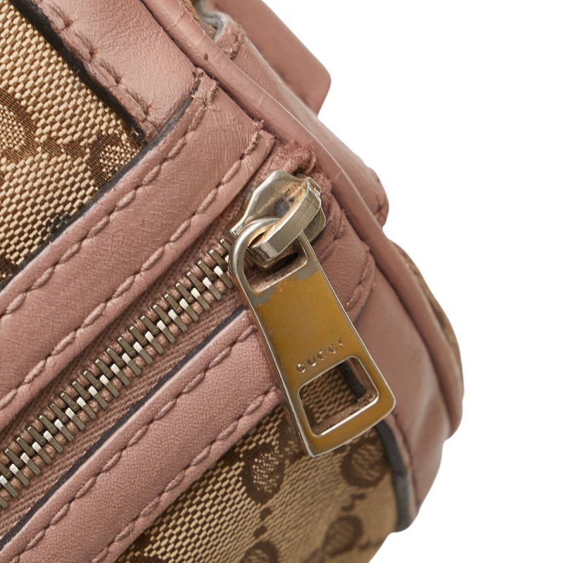 グッチ GGキャンバス ハンドバッグ 247205 ベージュ ピンク ブルー キャンバス レザー レディース GUCCI 【中古】