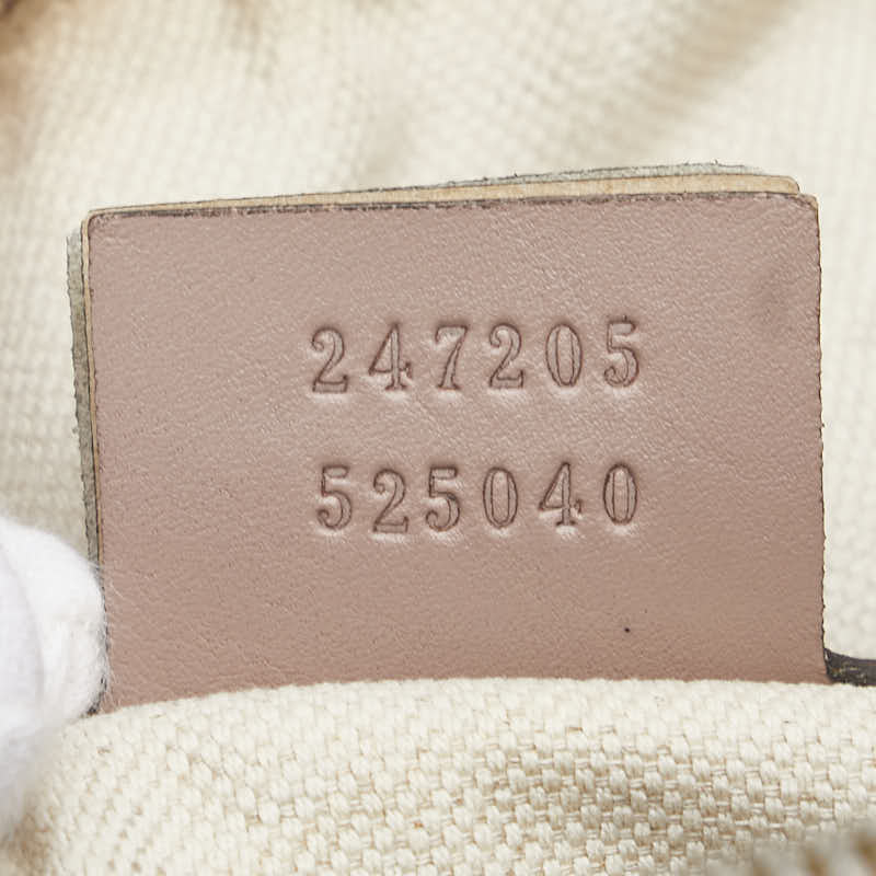 グッチ GGキャンバス ハンドバッグ 247205 ベージュ ピンク ブルー キャンバス レザー レディース GUCCI 【中古】