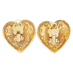 ロエベ アナグラム ハート イヤリング ゴールド メッキ フェイクパール レディース LOEWE 【中古】