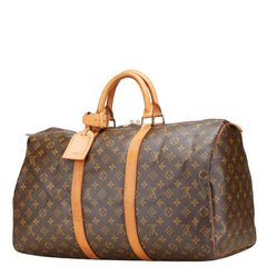 ルイ ヴィトン モノグラム キーポル50 ボストンバッグ M41426 ブラウン PVC レザー レディース LOUIS VUITTON 【中古】