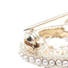 シャネル ココマーク ハート ビジュー ブローチ シャンパンゴールド マルチカラー メッキ フェイクパール レディース CHANEL 【中古】