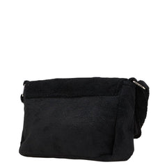 シャネル ノベルティ ココマーク 斜め掛け ショルダーバッグ ブラック ホワイト パイル レディース CHANEL 【中古】