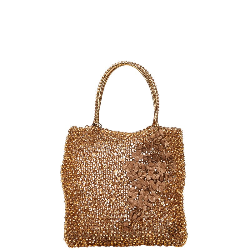 アンテプリマ 花 フラワー モチーフ ワイヤーバッグ ハンドバッグ ブラウン ビニール レディース ANTEPRIMA 【中古】