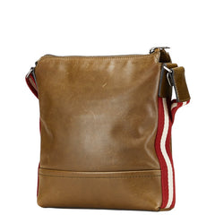 バリー 斜め掛け ショルダーバッグ カーキ マルチカラー レザー メンズ BALLY 【中古】