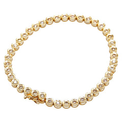 K18YG イエローゴールド ダイヤ2.00ct テニスチェーン ブレスレット レディース 【中古】