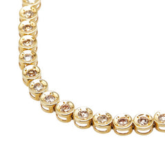 K18YG イエローゴールド ダイヤ2.00ct テニスチェーン ブレスレット レディース 【中古】