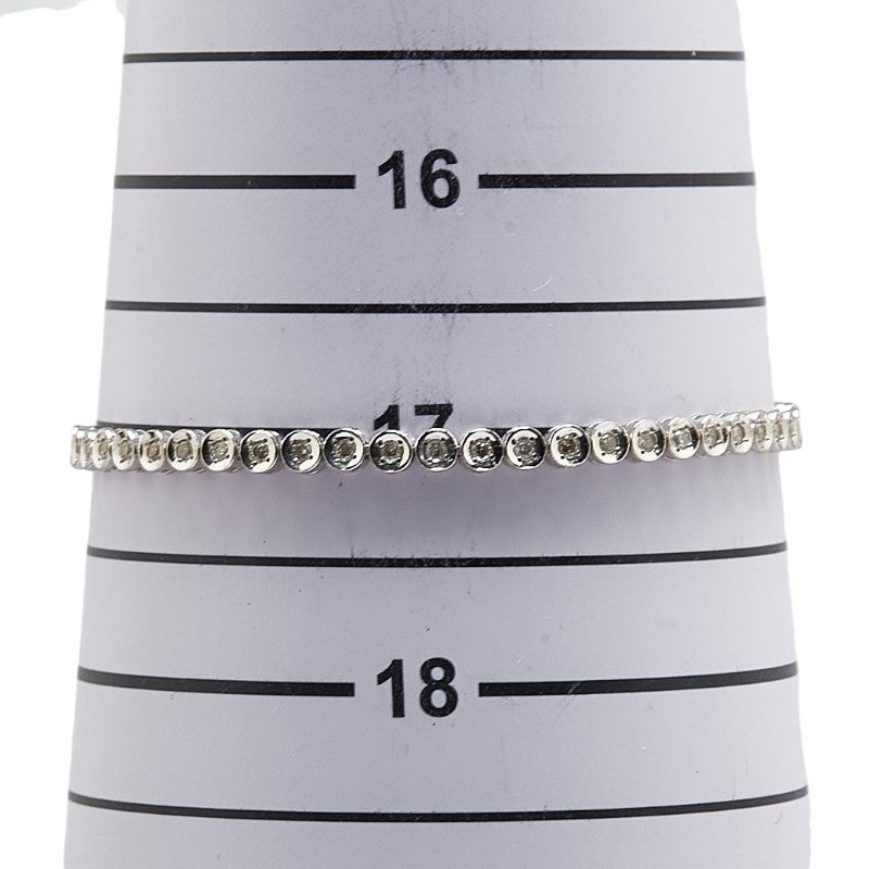 K18WG ホワイトゴールド ダイヤ1.00ct テニスチェーン ブレスレット レディース 【中古】