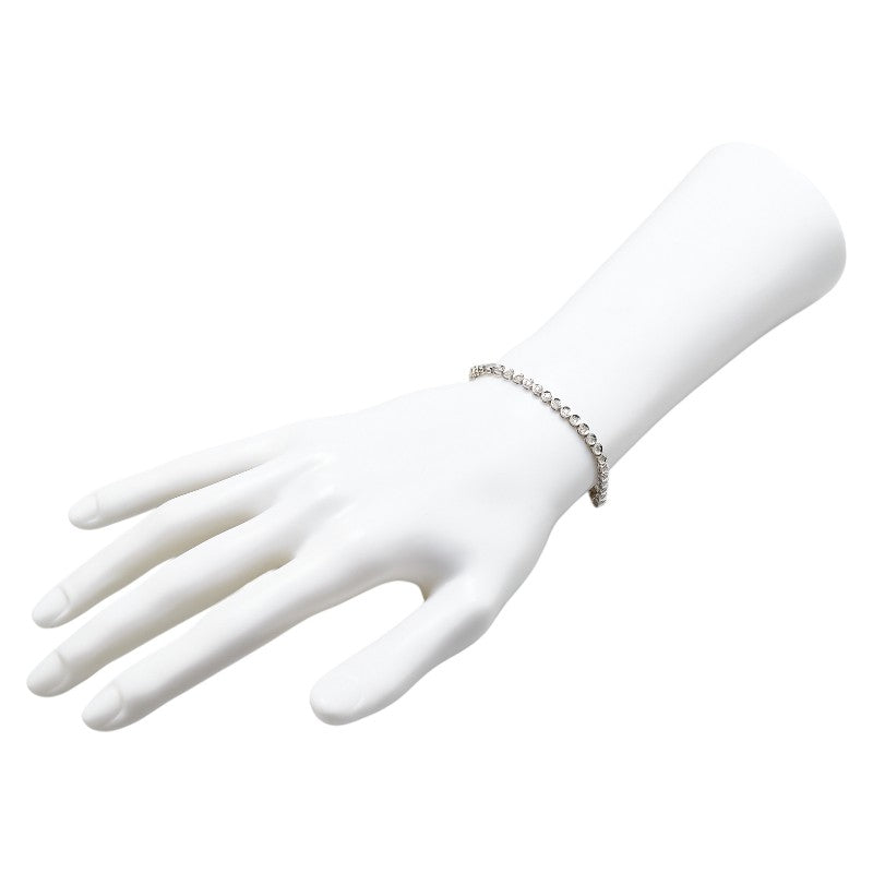 K18WG ホワイトゴールド ダイヤ1.00ct テニスチェーン ブレスレット レディース 【中古】