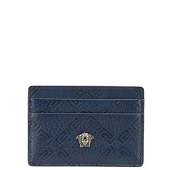 ヴェルサーチェ メデューサ カードケース ネイビー レザー レディース VERSACE 【中古】