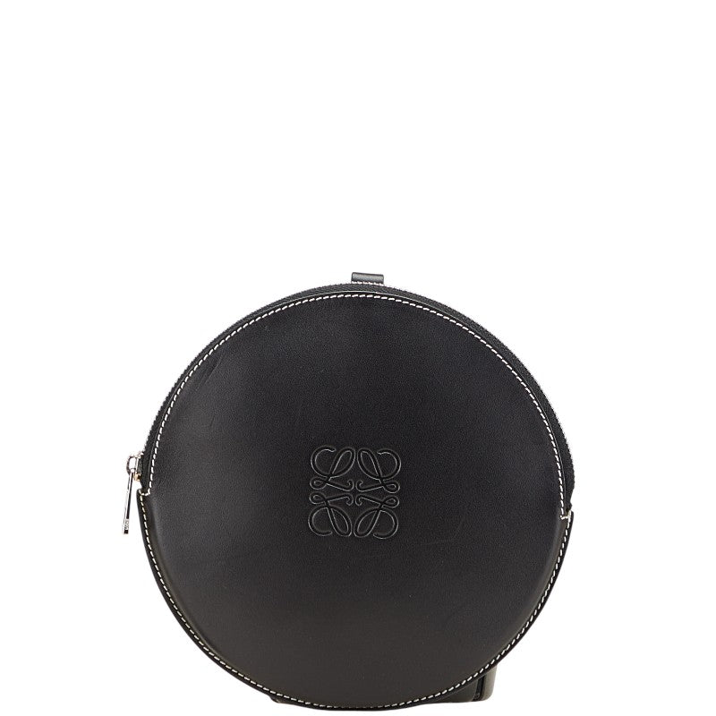 ロエベ アナグラム クッキーポーチ ポーチ ブラック レザー レディース LOEWE 【中古】