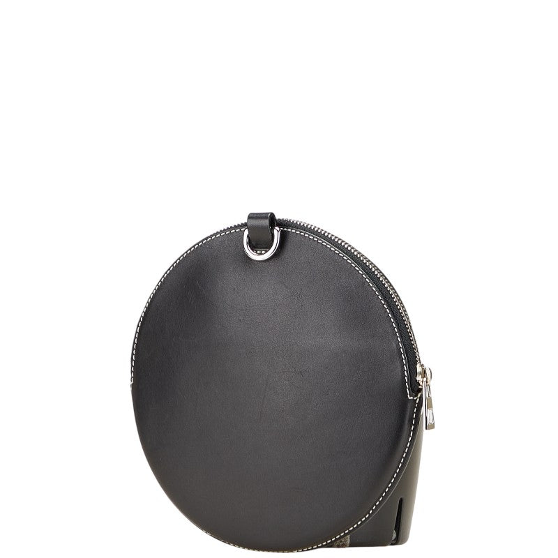 ロエベ アナグラム クッキーポーチ ポーチ ブラック レザー レディース LOEWE 【中古】