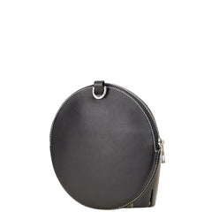 ロエベ アナグラム クッキーポーチ ポーチ ブラック レザー レディース LOEWE 【中古】