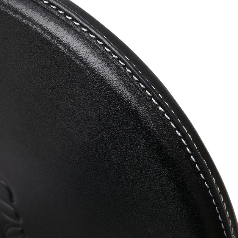 ロエベ アナグラム クッキーポーチ ポーチ ブラック レザー レディース LOEWE 【中古】