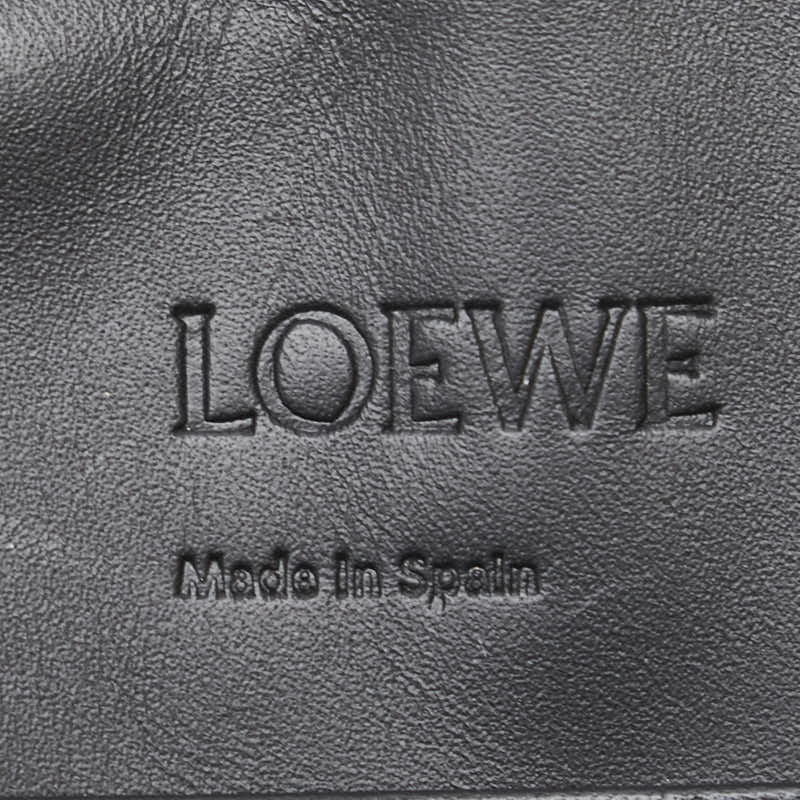 ロエベ アナグラム クッキーポーチ ポーチ ブラック レザー レディース LOEWE 【中古】