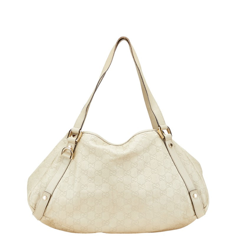 グッチ アビー グッチシマ ハンドバッグ ショルダーバッグ 130736 ベージュ レザー レディース GUCCI 【中古】