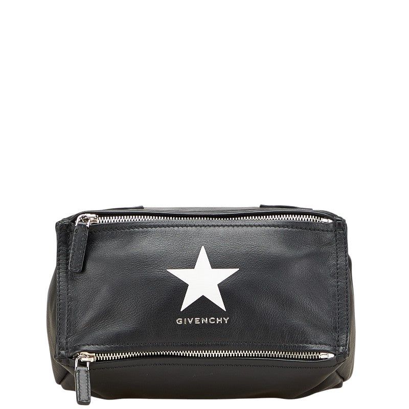 ジバンシー スター ポーチ クラッチバッグ セカンドバッグ ブラック ホワイト レザー レディース Givenchy 【中古】