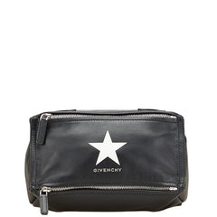 ジバンシー スター ポーチ クラッチバッグ セカンドバッグ ブラック ホワイト レザー レディース Givenchy 【中古】