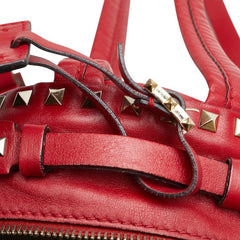 ヴァレンティノ ロックスタッズ リュック バックパック レッド レザー レディース VALENTINO 【中古】