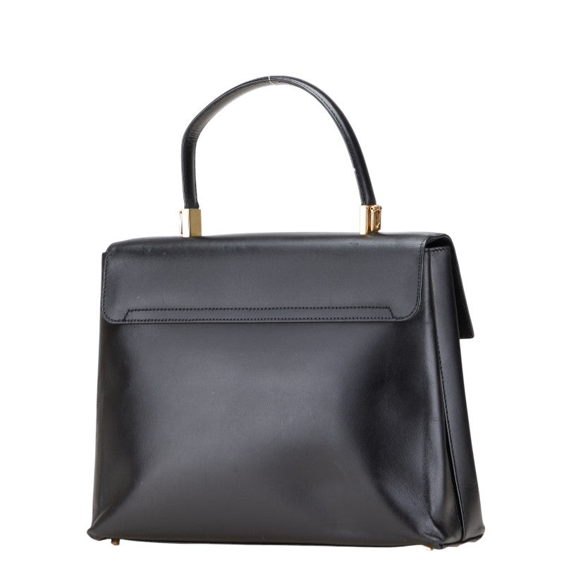 サルヴァトーレフェラガモ ガンチーニ ハンドバッグ ショルダーバッグ 2WAY AF-21 8657 ブラック レザー レディース Salvatore Ferragamo 【中古】