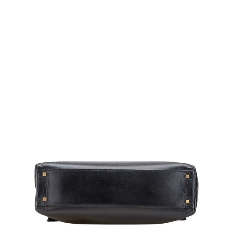 サルヴァトーレフェラガモ ガンチーニ ハンドバッグ ショルダーバッグ 2WAY AF-21 8657 ブラック レザー レディース Salvatore Ferragamo 【中古】