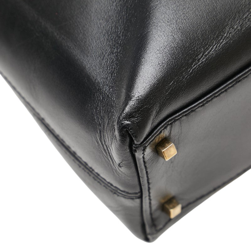 サルヴァトーレフェラガモ ガンチーニ ハンドバッグ ショルダーバッグ 2WAY AF-21 8657 ブラック レザー レディース Salvatore Ferragamo 【中古】