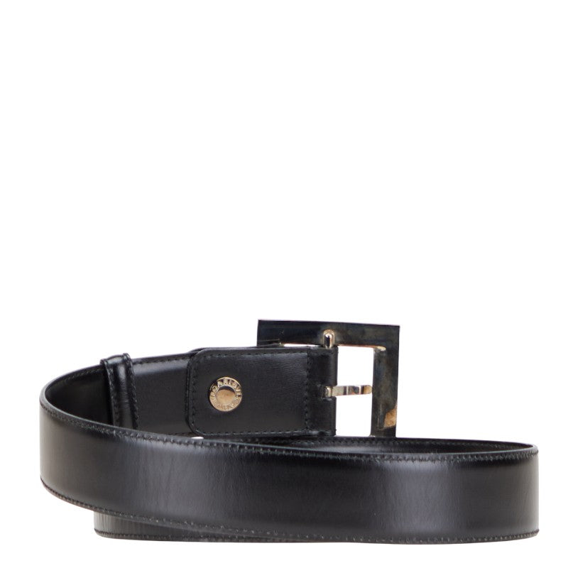 ブルガリ スクエアバックル ベルト ブラック レザー レディース BVLGARI 【中古】