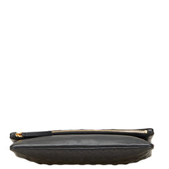 エム シー エム スタッズ型押し クラッチバッグ ブラック レザー メンズ MCM 【中古】