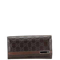 グッチ グッチシマ ロゴプレート 長財布 233112 ブラウン レザー レディース GUCCI 【中古】