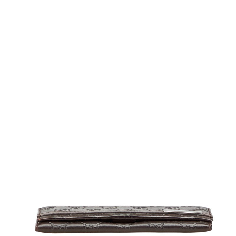 グッチ グッチシマ ロゴプレート 長財布 233112 ブラウン レザー レディース GUCCI 【中古】