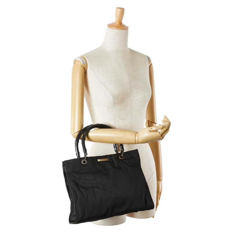 グッチ バンブー ハンドバッグ 002 1016 ブラック ナイロン レディース GUCCI 【中古】
