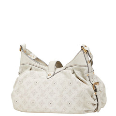 ルイ ヴィトン モノグラム マヒナXS ショルダーバッグ M95768 グリ アイボリー レザー レディース LOUIS VUITTON 【中古】