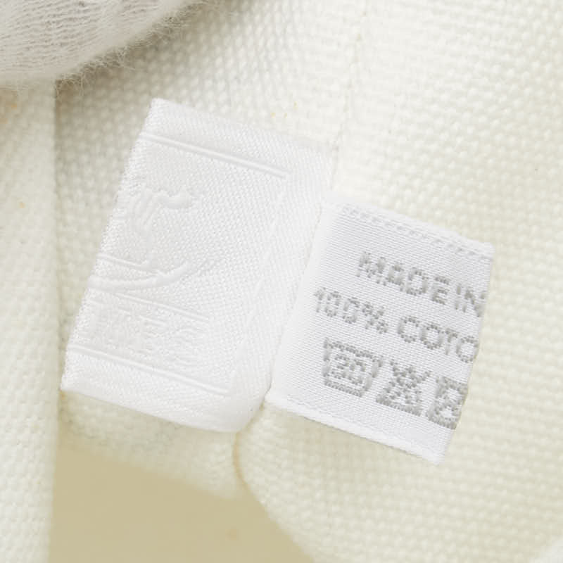 エルメス アダダ 木馬 トゥルースフラット ポーチ ホワイト コットン レディース HERMES 【中古】