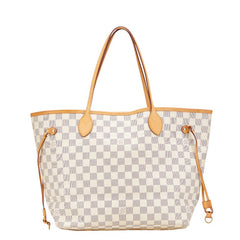 ルイ ヴィトン ダミエ アズール ネヴァーフルMM トートバッグ ショルダーバッグ N51107 ホワイト アイボリー PVC レザー レディース LOUIS VUITTON 【中古】