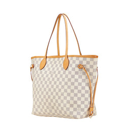 ルイ ヴィトン ダミエ アズール ネヴァーフルMM トートバッグ ショルダーバッグ N51107 ホワイト アイボリー PVC レザー レディース LOUIS VUITTON 【中古】