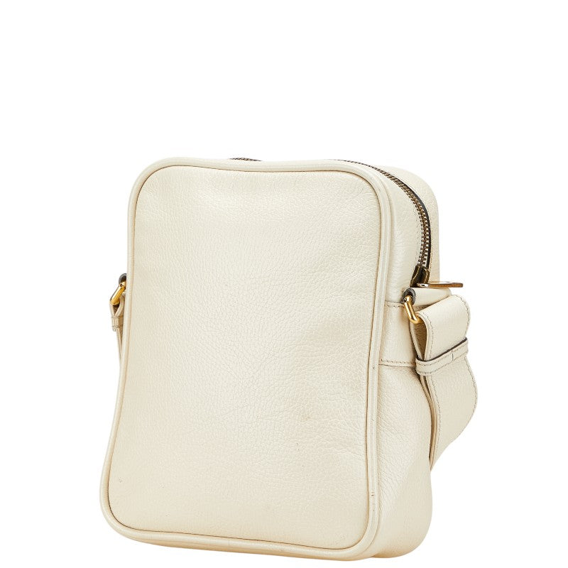 グッチ ロゴプリント ショルダーバッグ メッセンジャーバッグ 523591 ホワイト マルチカラー レザー レディース GUCCI 【中古】