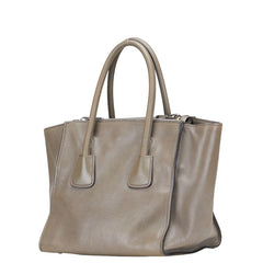 プラダ 三角ロゴプレート ハンドバッグ ショルダーバッグ 2WAY グレー レザー レディース PRADA 【中古】